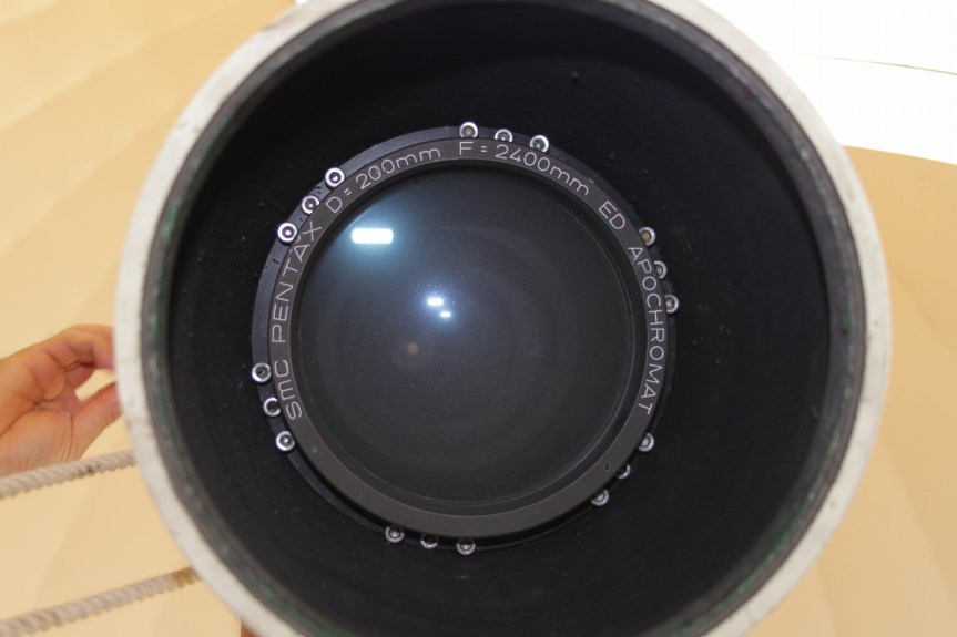 清掃前の対物レンズ