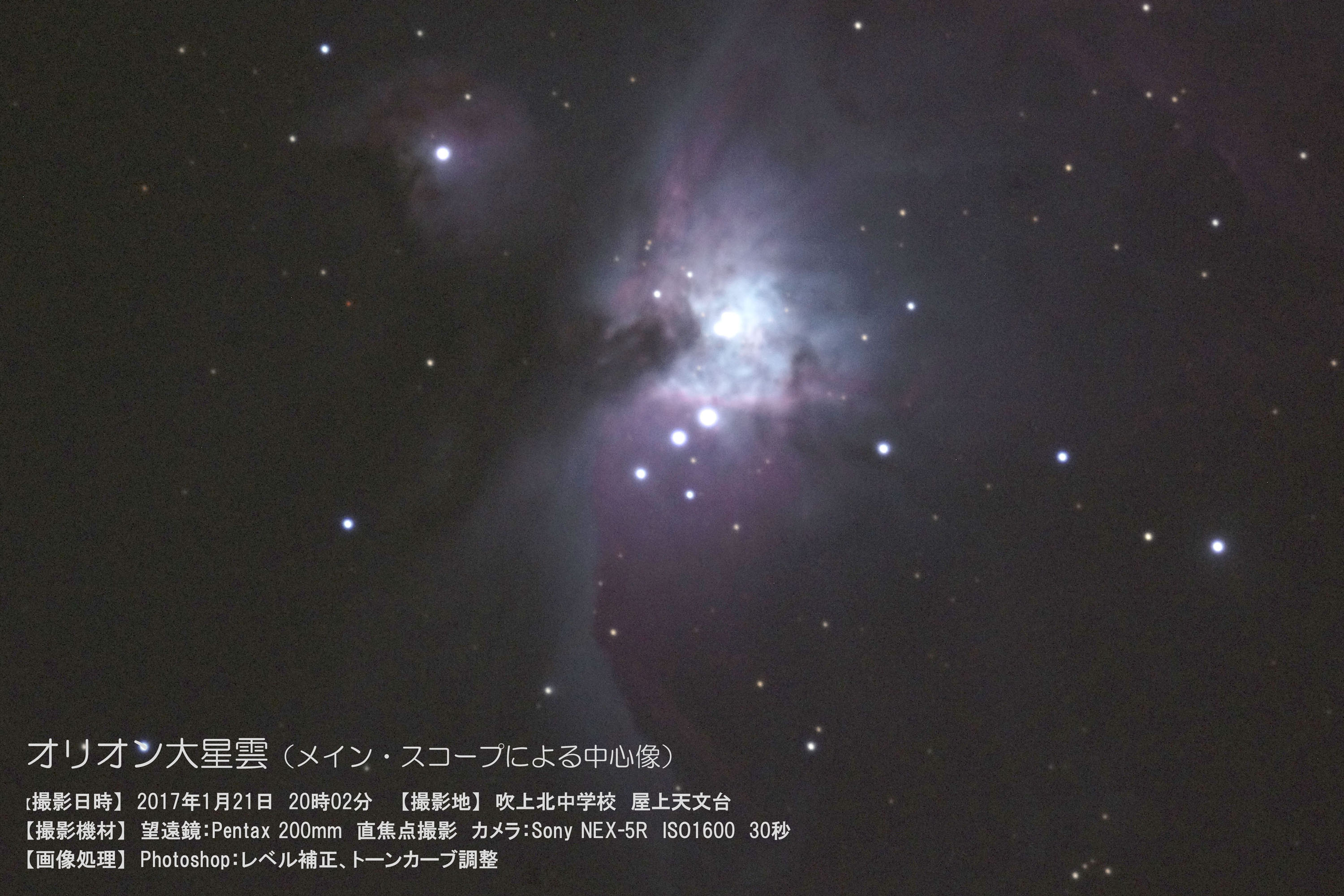 オリオン大星雲の中心部分